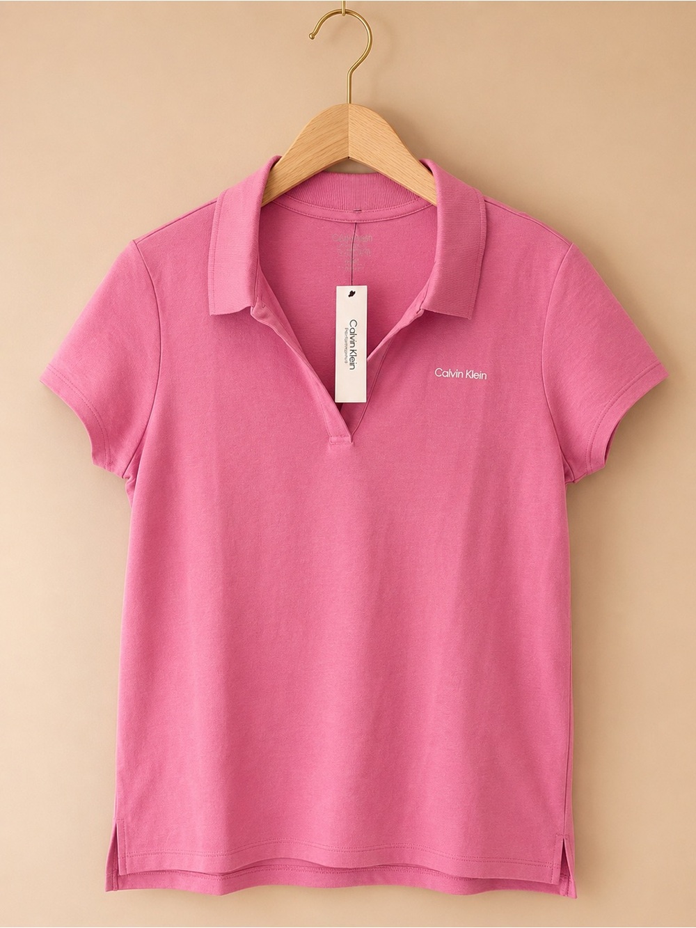 Calvin Klein Short-Sleeve Pink Polo Shirt